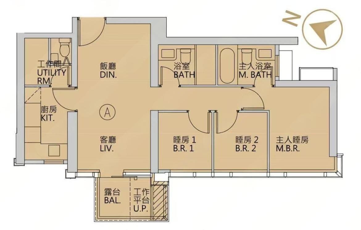 Grand Seasons 3房1套+工作間戶型